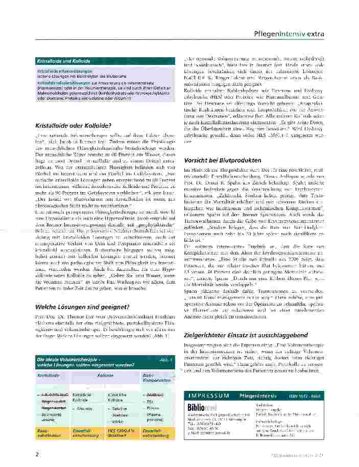 Vorschauseite 2: Kristalloide und Kolloideeine Frage der richtigen Indikation