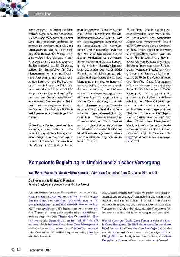 Vorschauseite 1: Kompetente Begleitung im Umfeld medizinischer Versorgung