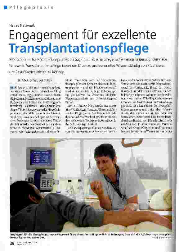 Vorschauseite 1: Engagement für exzellente Transplantationspflege