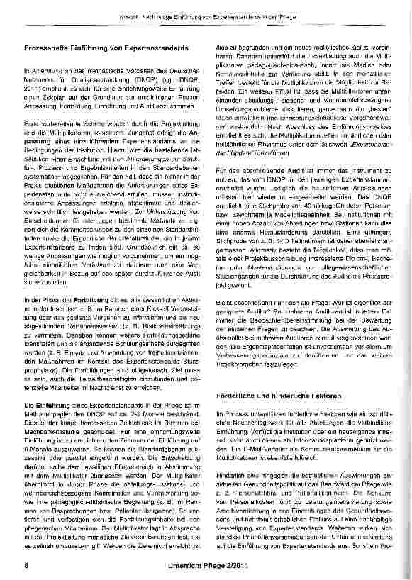 Vorschauseite 2: Nachhaltige Einführung von Expertenstandards in der Pflege