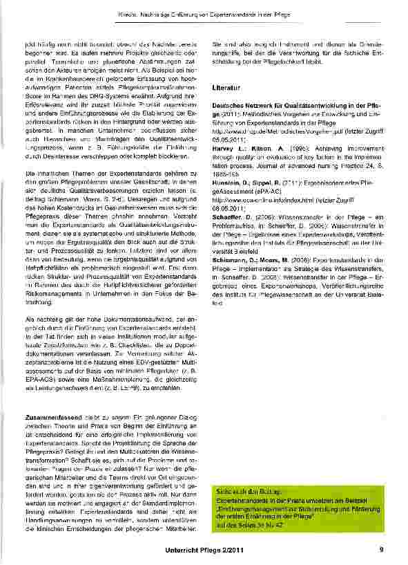 Vorschauseite 3: Nachhaltige Einführung von Expertenstandards in der Pflege