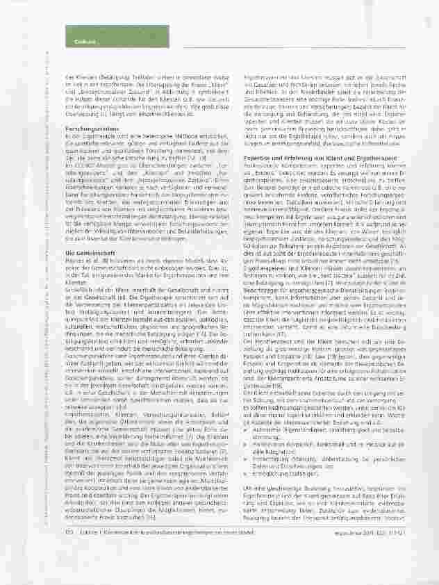 Vorschauseite 4: Klientenzentrierte evidenzbasierte Ergotherapie: ein neues Modell
