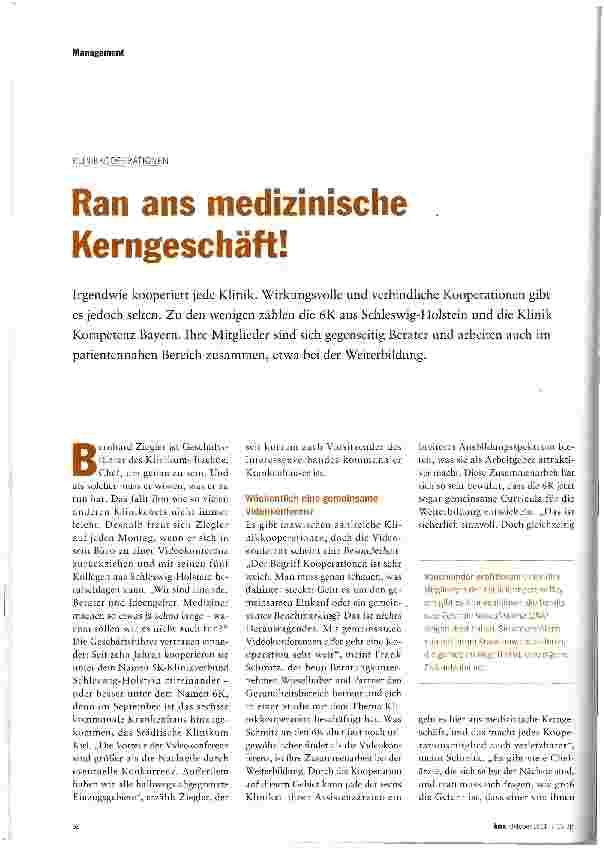 Vorschauseite 1: Ran ans medizinische Kerngeschäft!