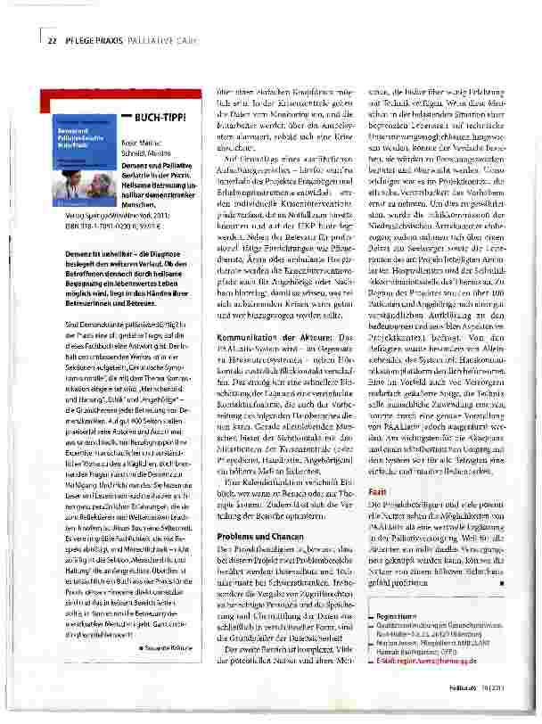 Vorschauseite 2: Palliativ: Technik als Chance?