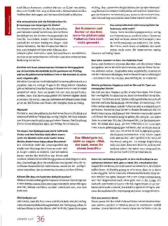 Vorschauseite 2: «Kinder tun sich oft leichter, auf eine Behandlung zu verzichten, als Eltern»