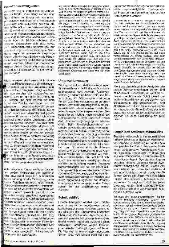 Vorschauseite 3: Sexueller Mißbrauch bei Kindern und Jugendlichen - ein beachtenswertes, wichtiges Problem auch für das Pflegepersonal