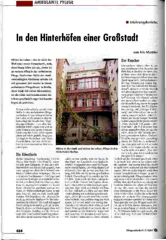 Vorschauseite 1: In den Hinterhöfen einer Großstadt