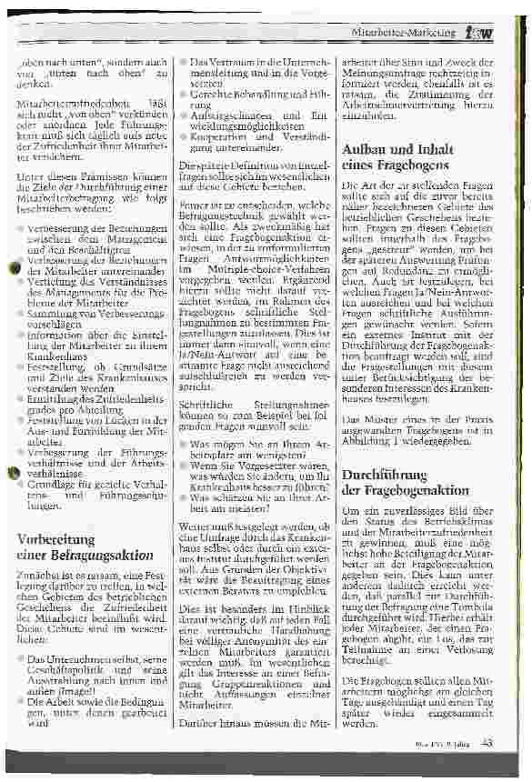 Vorschauseite 2: Mitarbeiter-Marketing - als Mittel zu mehr Krankenhausqualität Teil II: Die Mitarbeiterbefragung