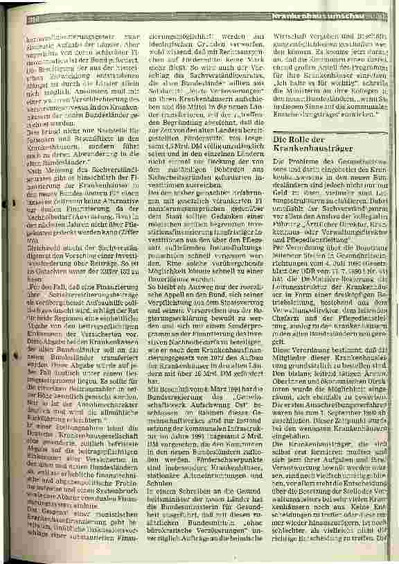 Vorschauseite 5: Aspekte gesamtdeutscher Krankenhauspolitik