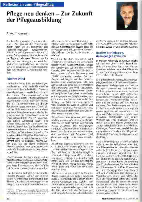 Vorschauseite 1: Pflege neu denken - Zur Zukunft der Pflegeausbildung