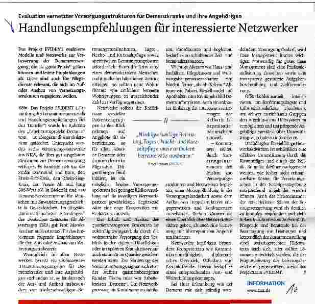 Vorschauseite 1: Handlungsempfehlungen für interessierte Netzwerker