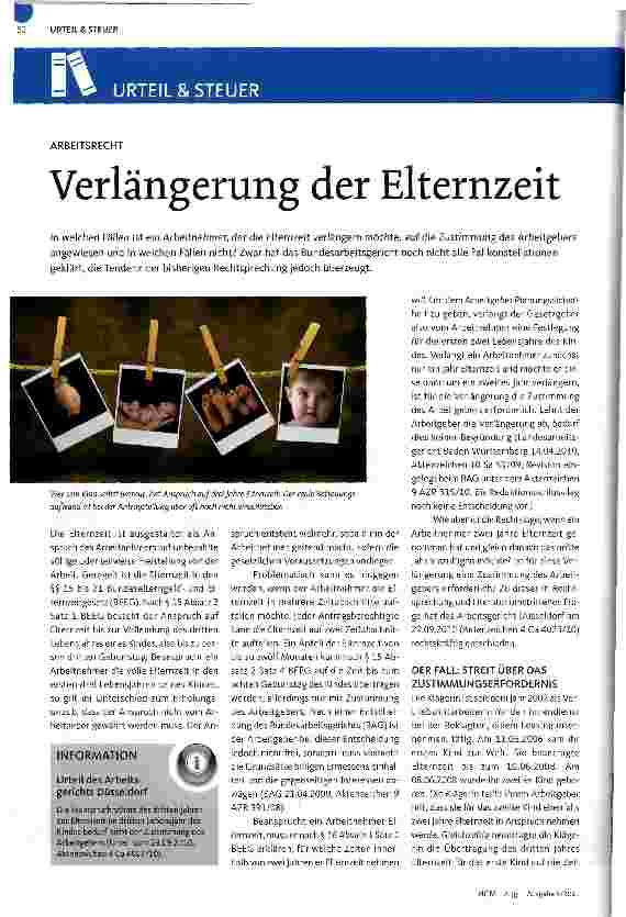Vorschauseite 1: Verlängerung der Elternzeit