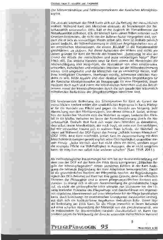 Vorschauseite 4: Philosophie und Pflegeethik Der Ethik-Kodex der DGF in der Kritik