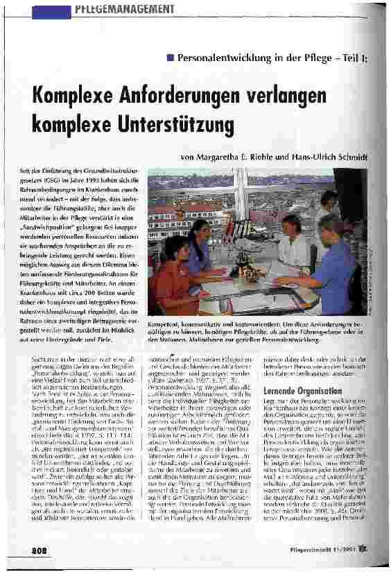 Vorschauseite 1: Komplexe Anforderungen verlangen komplexe Unterstützung Personalentwicklung in der Pflege - Teil I