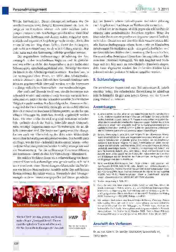 Vorschauseite 5: Ärztliche Tätigkeit auch im RuhestandEin Beitrag zur Dämpfung des Ärztemangels