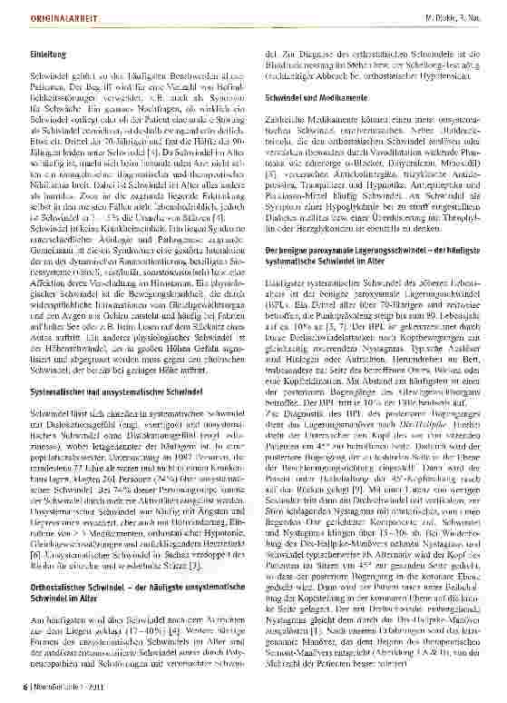 Vorschauseite 2: Schwindel im Alter: An den benignen par-oxysmalen Lagerungsschwindel denken!