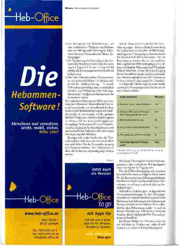 Vorschauseite 3: Personalbedarfsermittlung von Hebammen in Kliniken