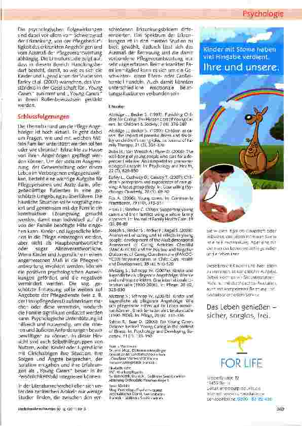 Vorschauseite 5: Zur Situation von pflegenden Kindern und Jugendlichen - The Young Carers