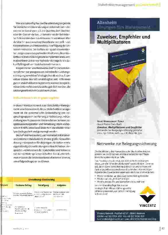 Vorschauseite 2: Stakeholdermanagement als strategische Option in der Behindertenhilfe