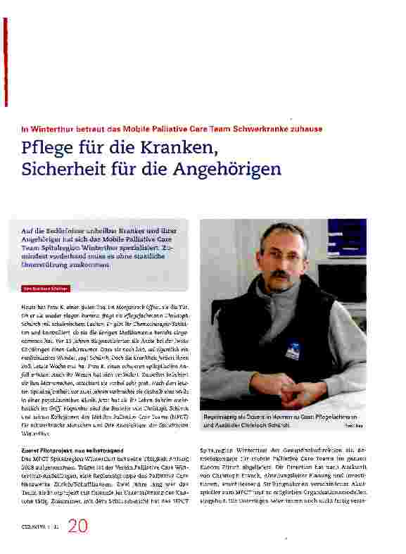 Vorschauseite 1: Pflege für die Kranken, Sicherheit für die Angehörigen