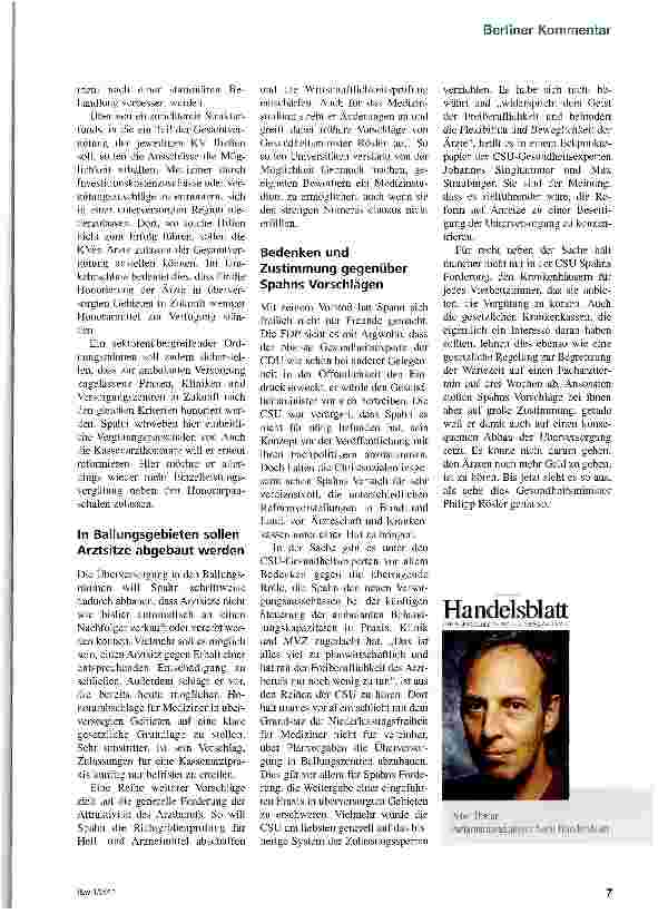 Vorschauseite 2: Planspiel Kassenarztsitze