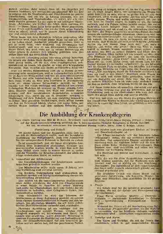 Vorschauseite 1: Die Ausbildung der Krankenpflegerin