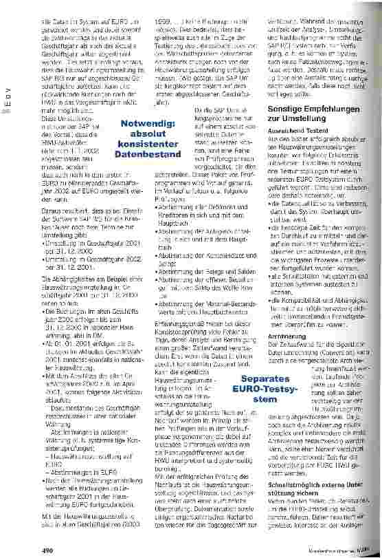 Vorschauseite 2: Reibungslose Euro Umstellung