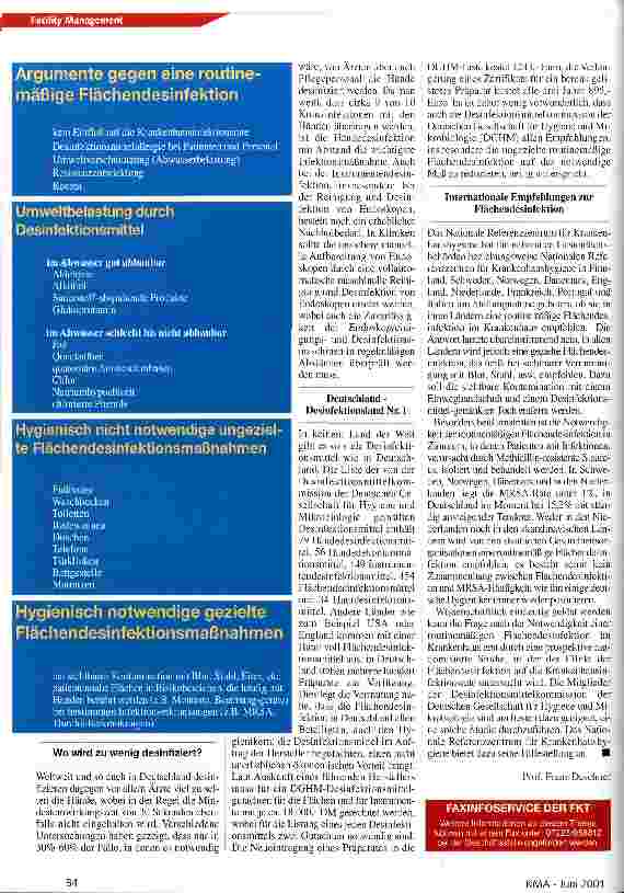 Vorschauseite 3: Wird in deutschen Krankenhäusern zu viel desinfiziert?