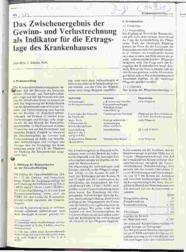 Vorschauseite 1: Das Zwischenergebnis der Gewinn-und Verlustrechnung als Indikator für die Ertragslage des Krankenhauses