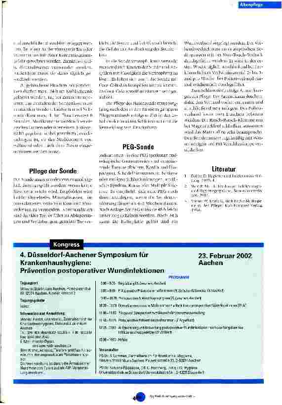 Vorschauseite 2: Infektionsprävention bei der Sondenernährung