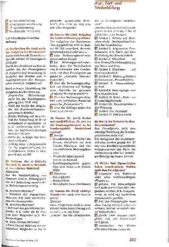 Vorschauseite 2: Prüfungsfragen - was wird wohl abgefragt? 4. Teil: Staatsbürgerkunde