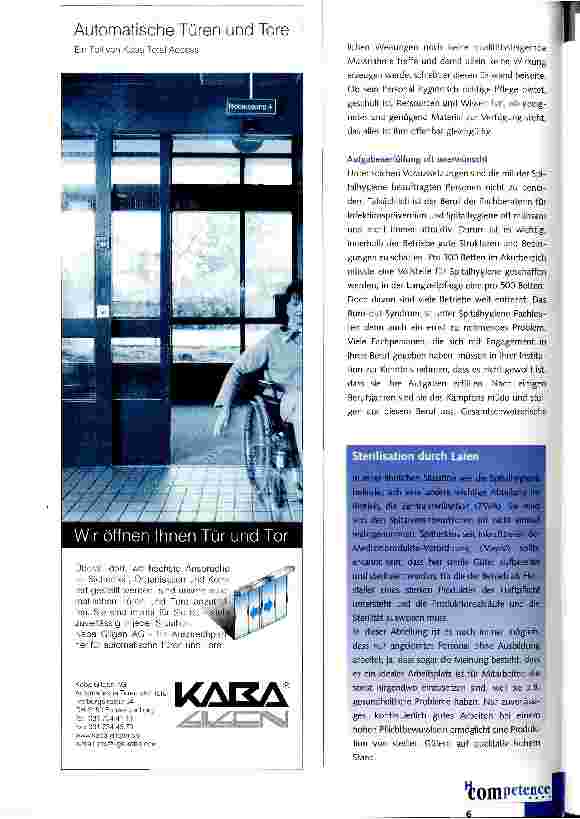 Vorschauseite 3: Spitalhygiene - ein junger Beruf und oft ein ungewolltes Kind