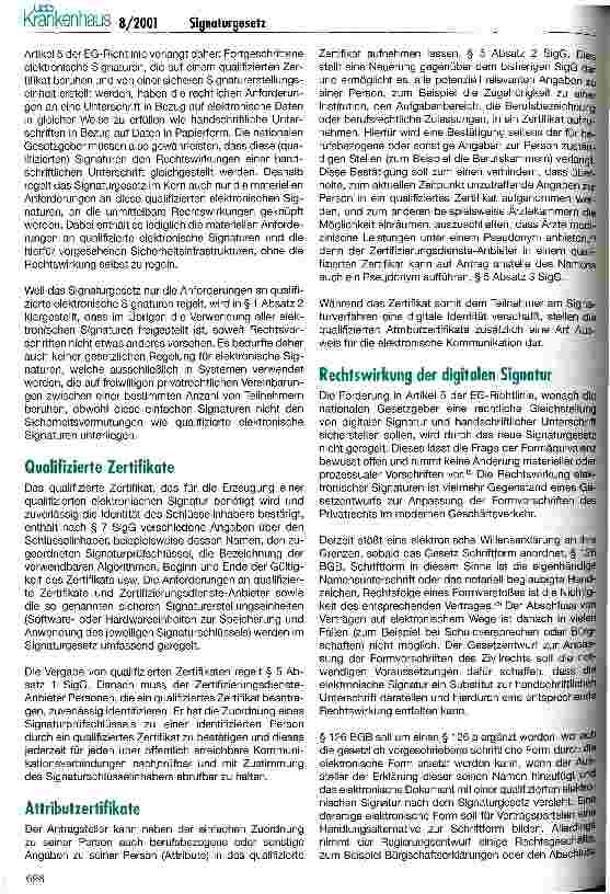 Vorschauseite 4: Das neue Gesetz über die Rahmenbedingungen für elektronische Signaturen (Signaturgesetz)