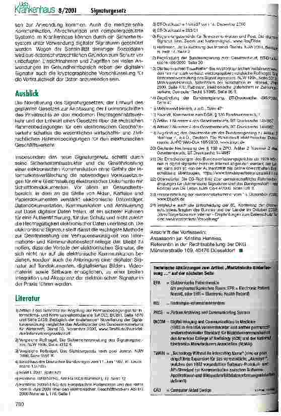 Vorschauseite 6: Das neue Gesetz über die Rahmenbedingungen für elektronische Signaturen (Signaturgesetz)