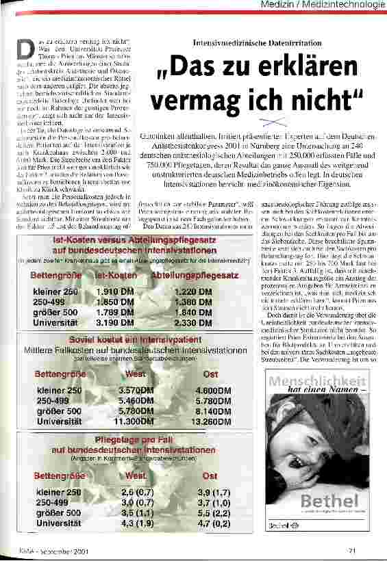 Vorschauseite 1: Das zu erklären vermag ich nicht Intensivmedizinische Datenirritation