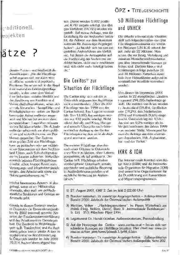 Vorschauseite 2: Österreichs Rolle in Internationalen Organisationen ist traditionell. Wie aber gestalten sich Details zur Mitwirkung bei Projekten internationaler Hilfseinsätze?