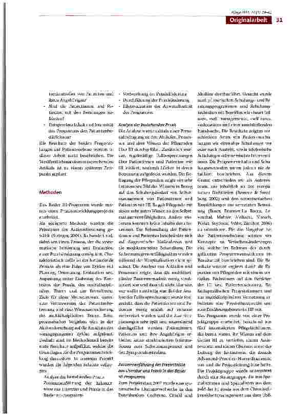 Vorschauseite 3: Entwicklung und Implementierung eines multi-disziplinären pflegegeleiteten Programms zur stationären Betreuung von Patientinnen und Patienten mit Herzinsuffizienz: Das Basler HI-P…