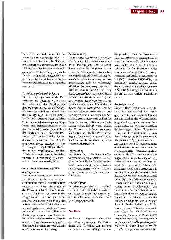 Vorschauseite 5: Entwicklung und Implementierung eines multi-disziplinären pflegegeleiteten Programms zur stationären Betreuung von Patientinnen und Patienten mit Herzinsuffizienz: Das Basler HI-P…