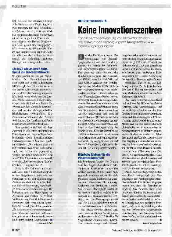 Vorschauseite 1: Keine Innovationszentren
