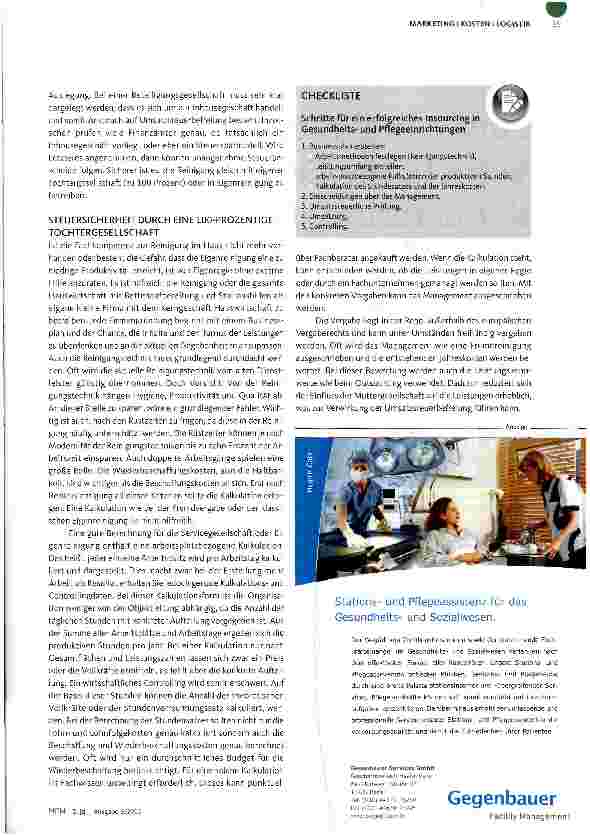Vorschauseite 2: Zurück zur Eigenreinigung oder Servicegesellschaft