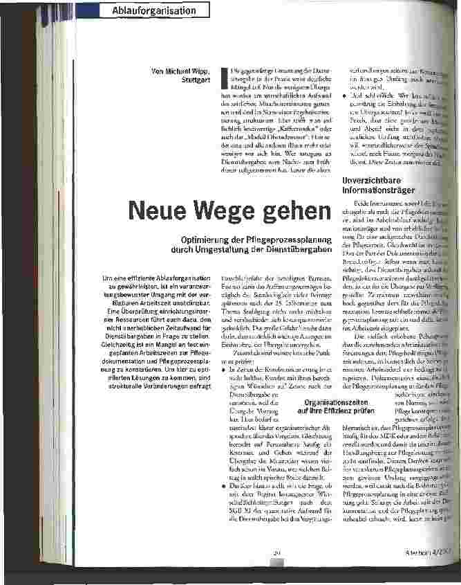 Vorschauseite 1: Neue Wege gehen