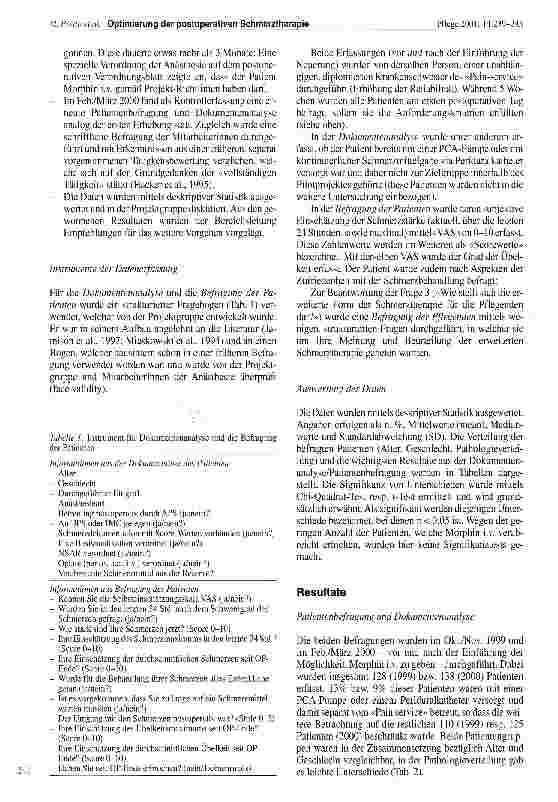 Vorschauseite 3: Optimierung der postoperativen Schmerztherapie auf chirurgischen Akutstationen