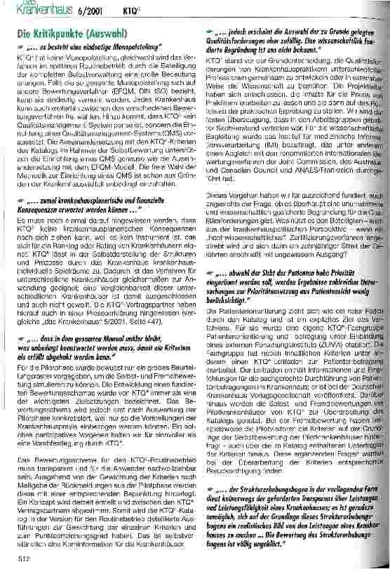 Vorschauseite 2: KTQ auf dem Prüfstand - zur Weiterentwicklung des Zertifizierungsverfahrens