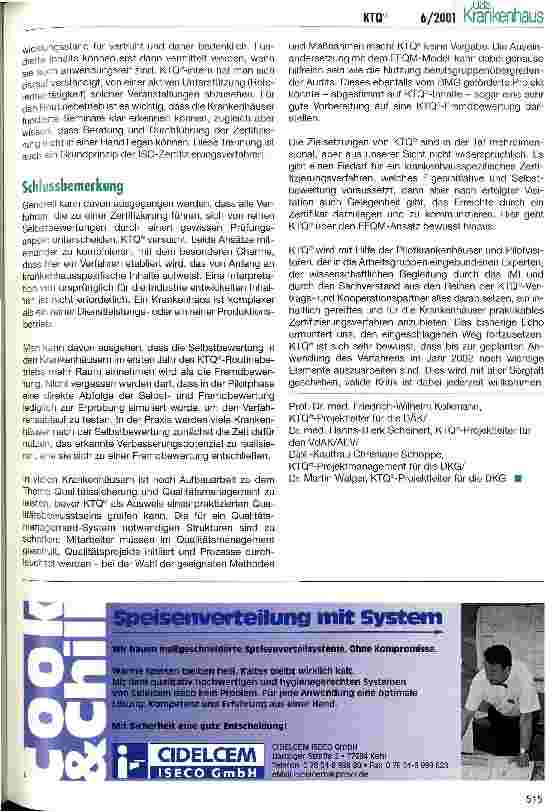 Vorschauseite 5: KTQ auf dem Prüfstand - zur Weiterentwicklung des Zertifizierungsverfahrens