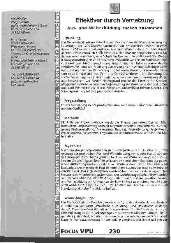 Vorschauseite 1: Effektiver durch Vernetzung Ausund Weiterbildung rücken zusammen