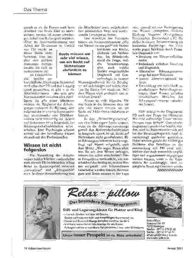 Vorschauseite 6: PRÄNATALDIAGNOSTIK IIWIE VIEL BRAUCHEN WIR? WIE VIEL WOLLEN WIR?