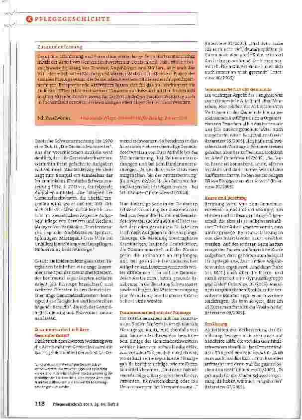 Vorschauseite 3: Zur Geschichte der Gesundheitsförderung und Prävention in der ambulanten PflegeMehr als Hygiene und Beratung