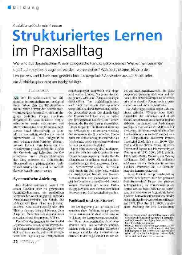 Vorschauseite 1: Ausbildungsfördernde ProzesseStrukturiertes Lernen im Praxisalltag