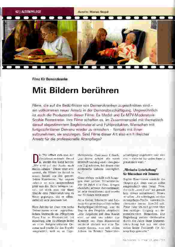 Vorschauseite 1: Filme für DemenzkrankeMit Bildern berühren