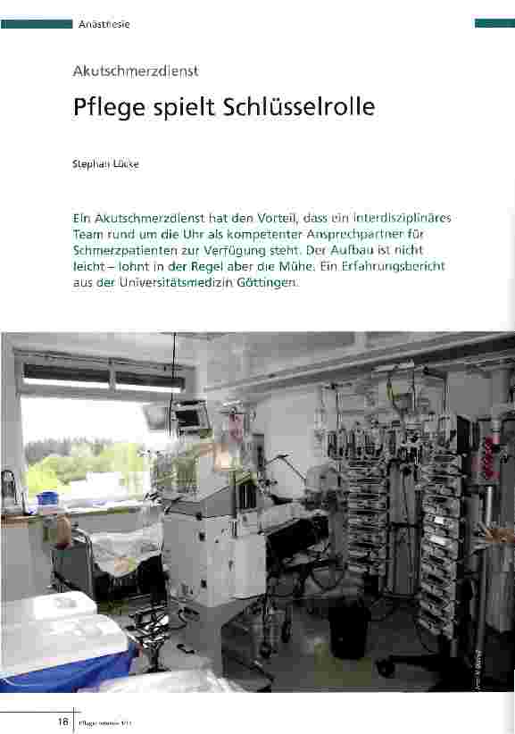 Vorschauseite 1: AkutschmerzdienstPflege spielt Schlüsselrolle